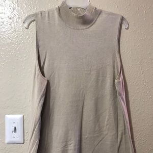 Chico's Women's Beige Sleeveless Turtleneck Top